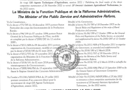 Résultats définitifs du Concours Direct pour le Recrutement de 20 Agents Techniques d'Agriculture Session 2022 au Cameroun